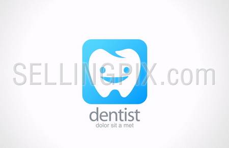 Dentist vector logo design template. Dental clinic concept app. Happy healthy tooth idea application icon. – stock vector
