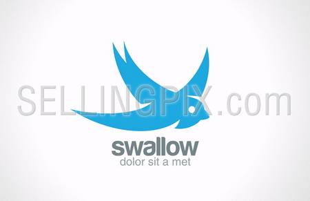 Swallow bird abstract vector logo design template. Creative concept symbol icon. – stock vector