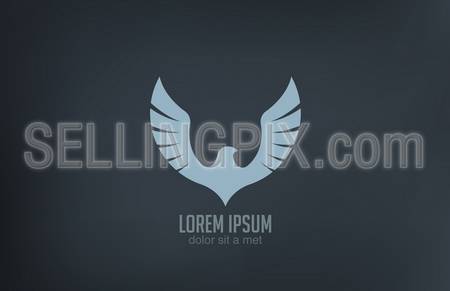 Bird wings abstract vector logo design template. Luxury emblem concept icon. – stock vector