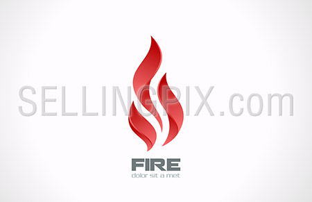 Fire Flame vector logo design template. Tongues of flame creative icon. Sport symbol abstract.
