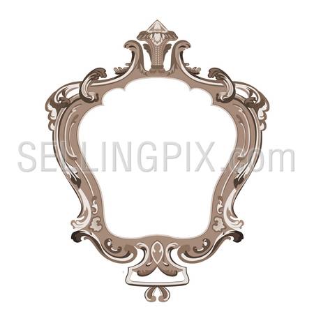 Vintage Floral Frame vector design template. Flourish ornament. Classic old style. – stock vector