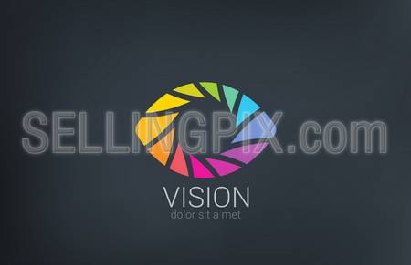 Eye shutter vector logo design template. Photo video shooting concept. Creative photography icon. – stock vector