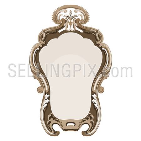 Vintage frame floral design elements abstract. Flourish decor border. Classic baroque old style decoration. – stock vector