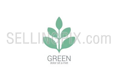 Green Plant abstract vector logo design template.
Eco organic green concept. – stock vector