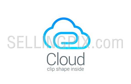 Cloud computing data save vector logo design template. Business information easy storage concept icon – stock vector