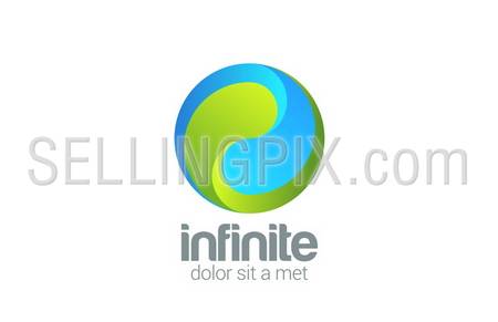 Sphere Circle looped infinity vector logo design template. Corporate Business Yin Yang creative concept icon. – stock vector