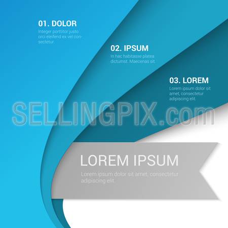 Stylish modern enumeration corporate blue background numbering report template table of contents mockup. Place your text and logo. Templates collection.