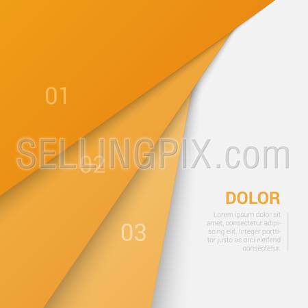 Stylish modern enumeration corporate orange background numbering report template mockup. Place your text and logo. Templates collection.