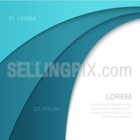 Stylish modern enumeration corporate multicolor background numbering report template mockup. Place your text and logo. Templates collection.
