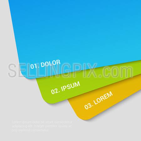 Stylish modern bank credit business rounded cards enumeration corporate multicolor background numbering report template mockup. Place your text and logo. Templates collection.