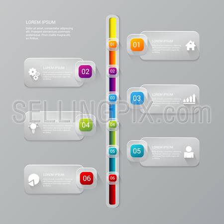 Stylish timeline process corporate company history business infographics template mockup. Web site infographic finance report background concepts collection.