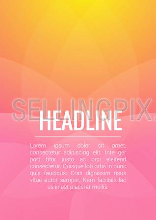 Stylish modern orange pink colorful attractive cover headline corporate company business document report brochure mockup template. Web site elements backgrounds collection.