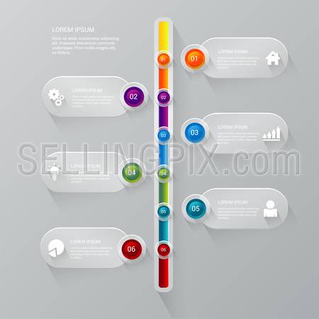 Stylish timeline process corporate company history business infographics template mockup. Web site infographic finance report background concepts collection.