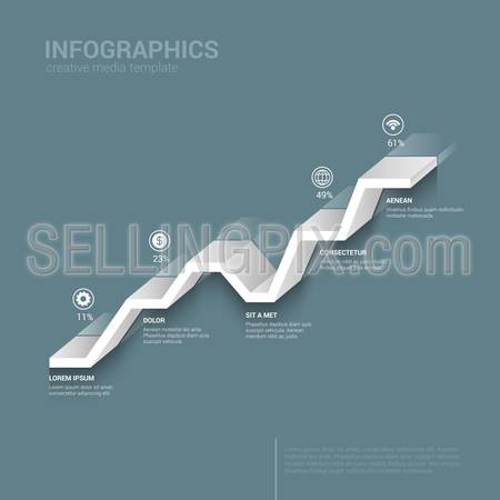 Simple stylish line graphic two color infographics mockup template. Infographic background concepts collection.