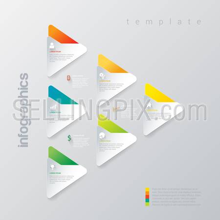 Triangular stylish multicolor infographics mockup template. Infographic background concepts collection.