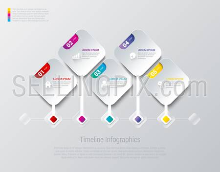 Infographics design vector template. Square Rhombus Timeline concept options.