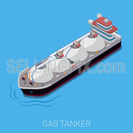 Gas tanker flat 3d isometry isometric concept web infographics vector illustration icon.