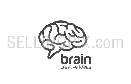 Brain Logo design vector template. Generate idea.
Brainstorming logotype concept icon.
