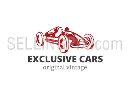 Racing Retro Car Logo abstract design vector template.
Vintage exclusive vehicle silhouette Logotype concept icon.