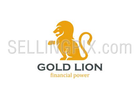 Abstract Heraldic Sitting Lion silhouette Logo design vector template.
Financial Business Heraldry Logotype concept icon.