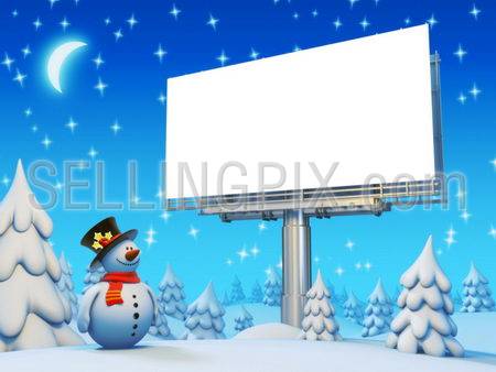 Copyspace billboard and snowman series
