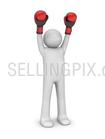 Winner boxer (3d isolated characters sports series)