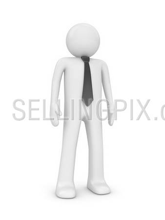 Standing man with tie (people at office series; 3d isolated character)