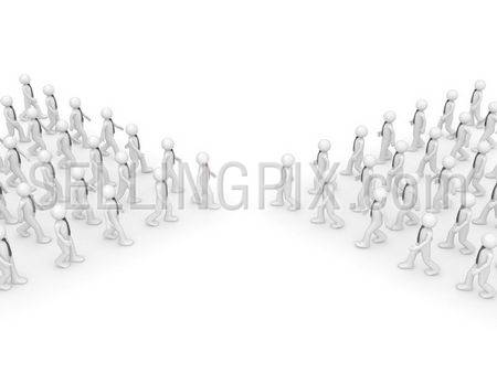 Negotiations – two team leaders (people at office, stuff, manager series; 3d isolated characters)