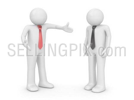 Employer and employee  (people at office, stuff, manager series; 3d isolated characters)
