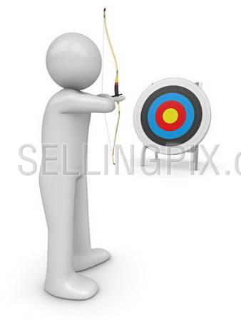 Archer aiming target (3d isolated characters sports series)
