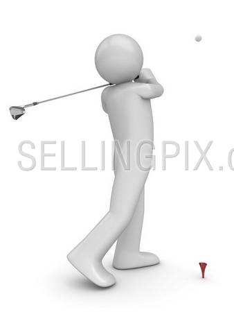 Golfman’s stroke (3d isolated characters sports series)