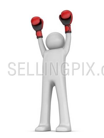 Winner boxer (3d isolated characters sports series)