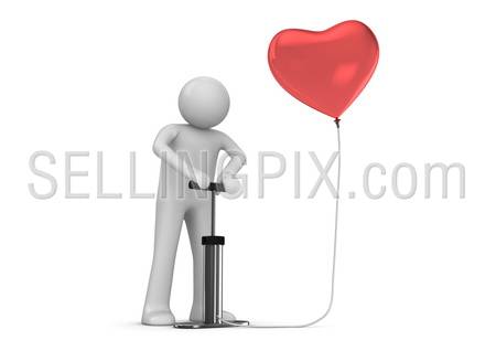 Pump that heart (love, valentine day series; 3d isolated characters)