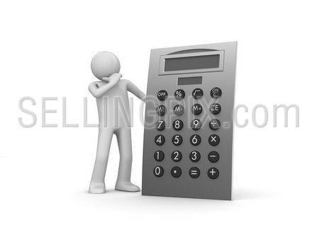 Calculation (3d isolated characters, business series)