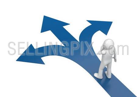 Choose your way 1 (3d isolated characters, business series)