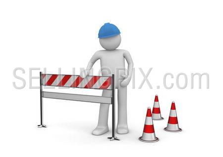 Under construction (3d isolated characters, business series)