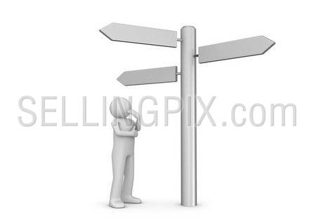 Choose your way (3d isolated characters, copyspaces, business series)