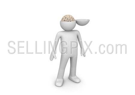Trepanned head (3d isolated characters, medicine series)