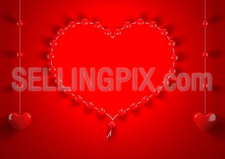 Red valentine hearts background (love, valentine day series)