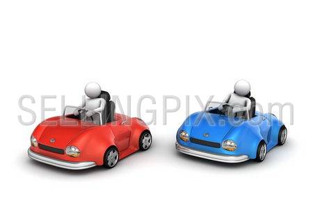 Two cars racing (funny micromachines series)