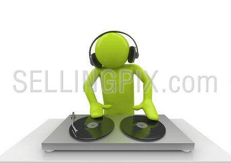 Acid DJ (3d isolated characters on white background series)