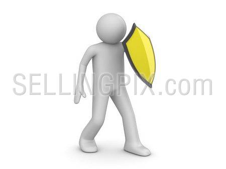 Antivirus (3d isolated characters on white background series)