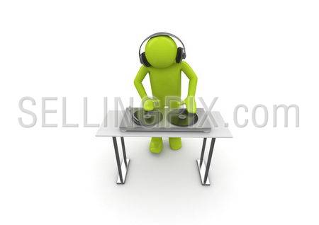 Acid DJ (3d isolated characters on white background)
