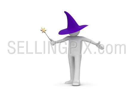 Wizard (3d isolated characters on white background series)