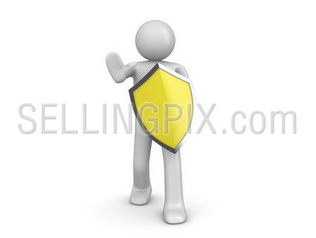 Antivirus / Defender (3d isolated characters on white background series)