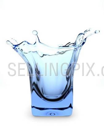 Splashing glass (3d isolated on white background objects series)