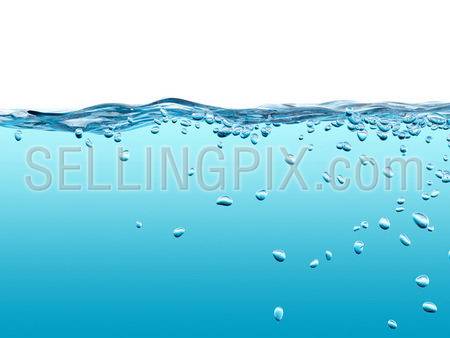 Underwater bubbles (3d water experiments with copy space series)