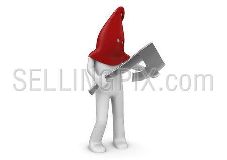 Executioner (3d isolated on white background characters series)