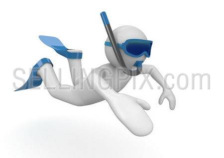 Diver (3d isolated on white background characters series)
