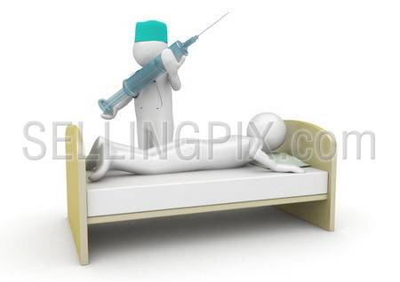 It’s time to make injection (3d isolated on white background medical characters series)